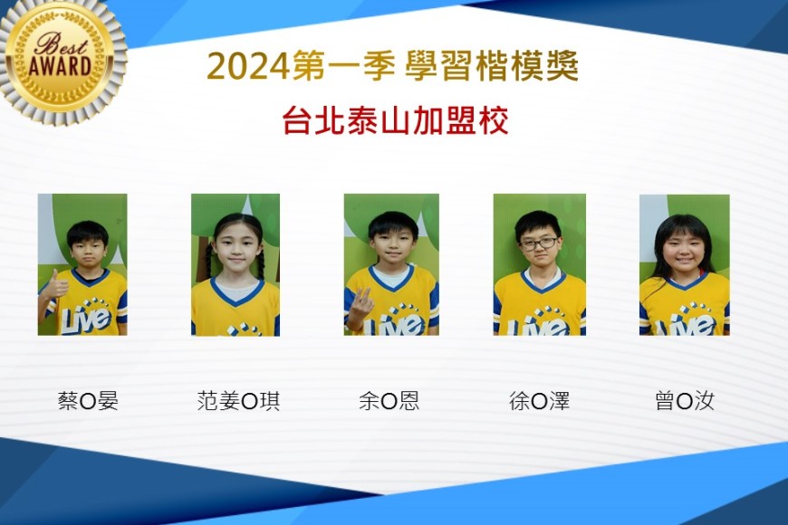 台北泰山2024年第一季楷模獎