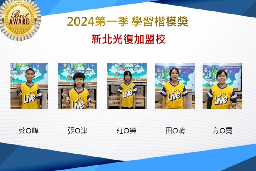 新北光復2024年第一季楷模獎