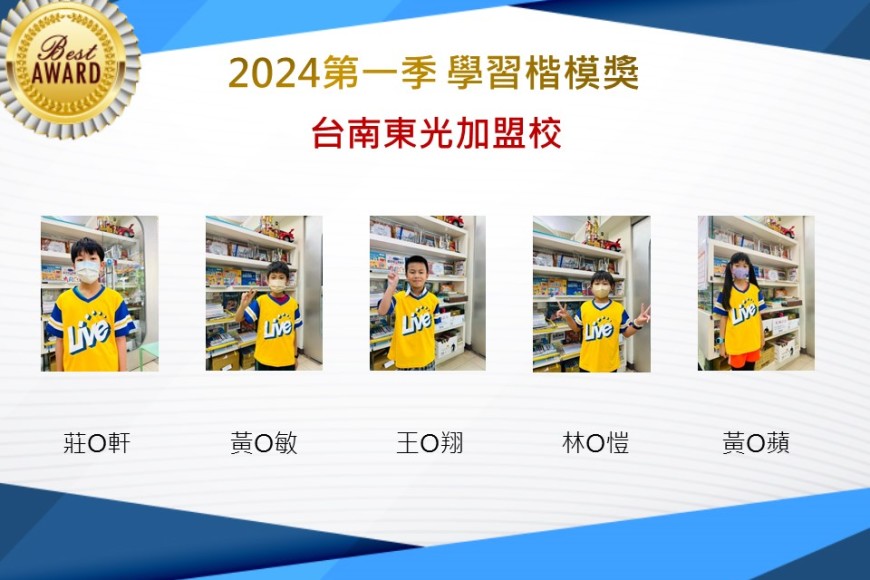 台南東光2024年第一季楷模獎