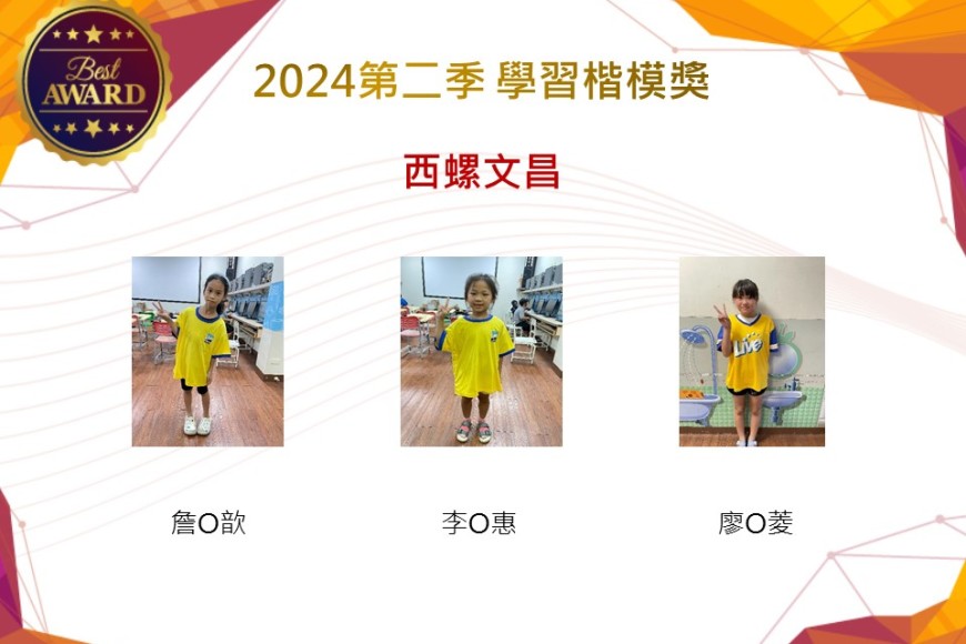 西螺文昌2024年第二季楷模獎