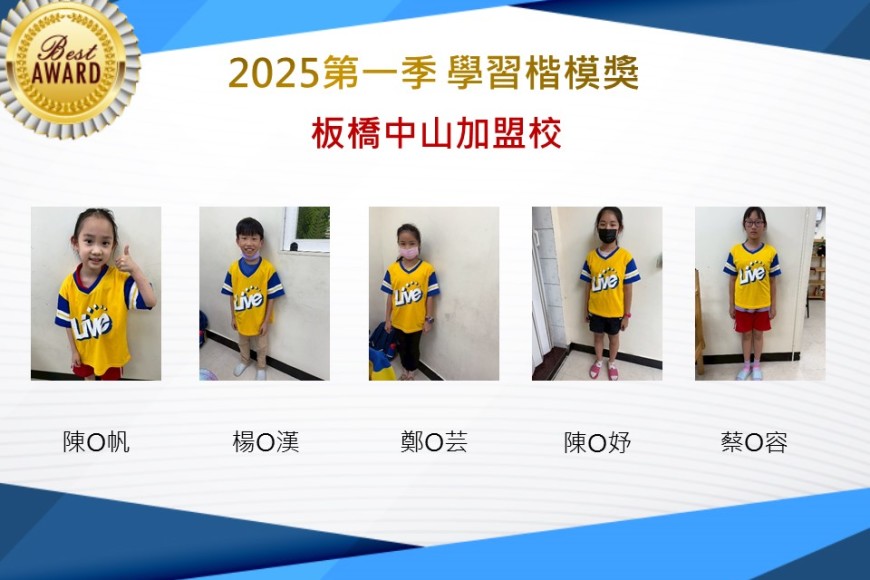 板橋中山2025年第一季楷模獎