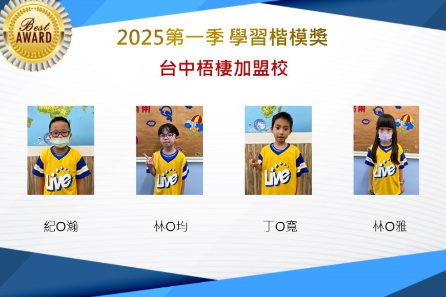 台中梧棲2025年第一季楷模獎