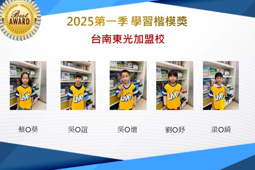 台南東光2025年第一季楷模獎