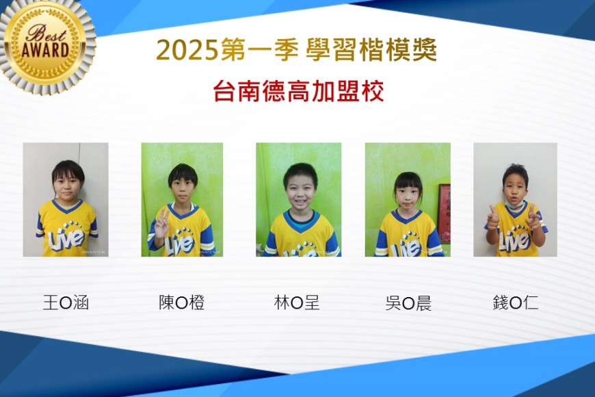 台南德高2025年第一季楷模獎