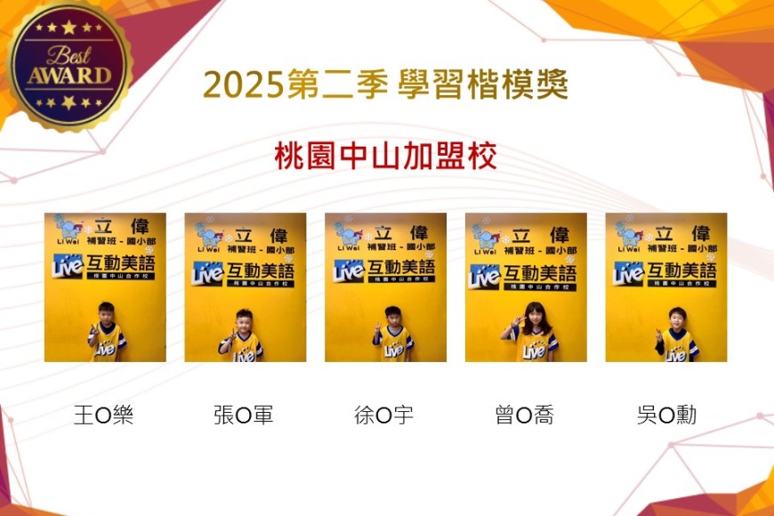 桃園中山2025年第二季楷模獎