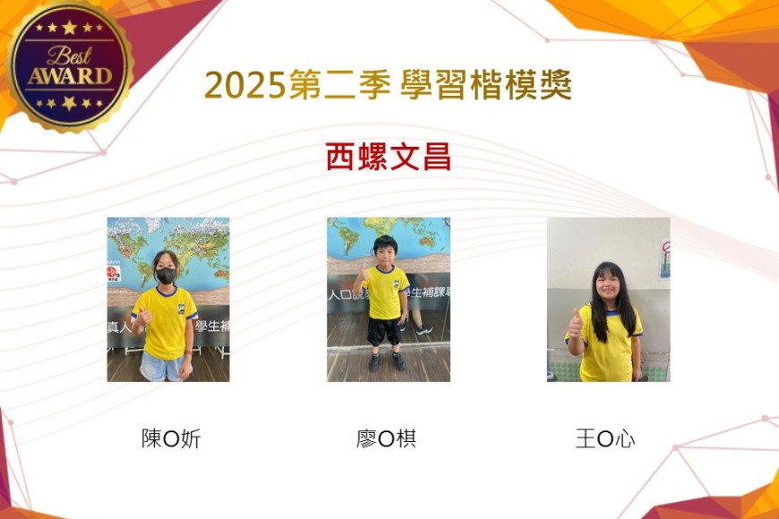 西螺文昌2025年第二季楷模獎