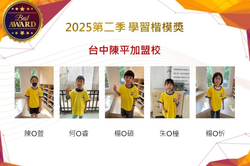 台中陳平2025年第二季楷模獎