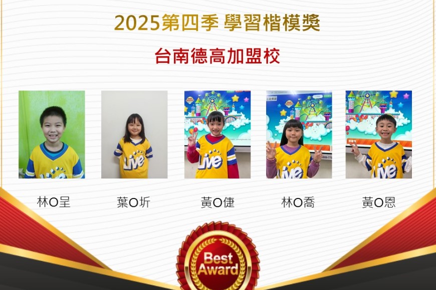 台南德高2025年第四季楷模獎
