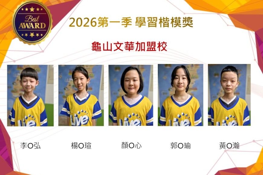 龜山文華2026年楷模獎第一季