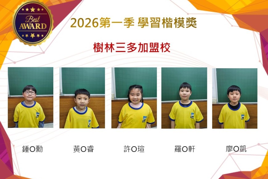 樹林三多2026年楷模獎第一季