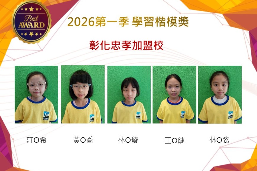 彰化忠孝2026年楷模獎第一季