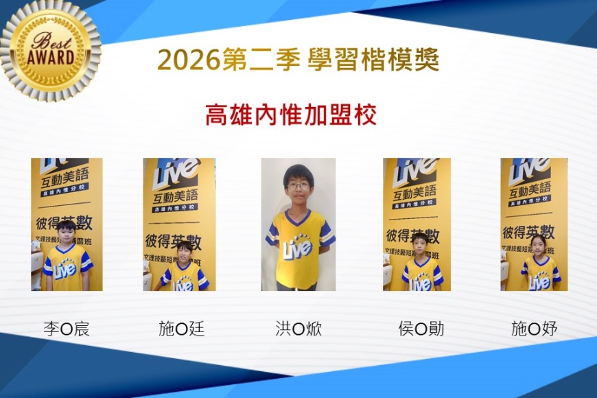 高雄內惟2026年楷模獎第二季